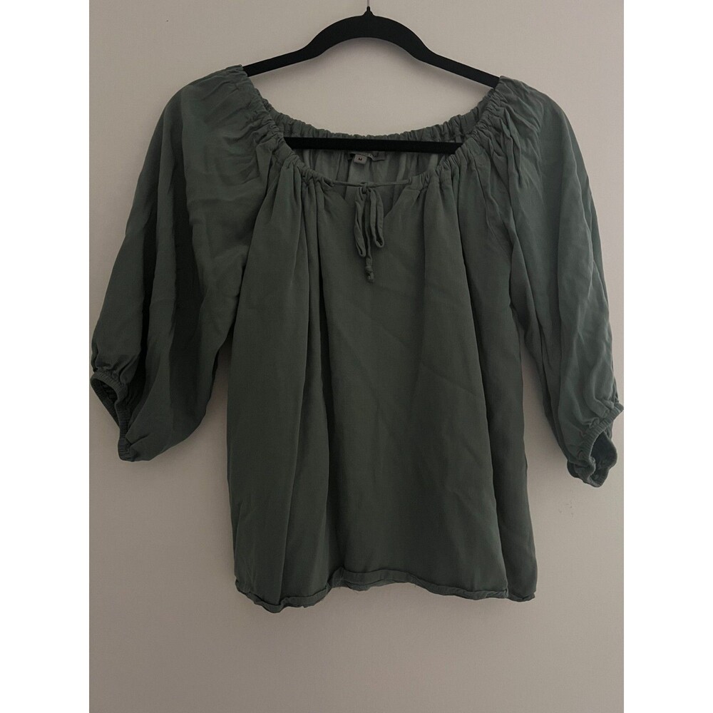Womens Green Wishlist Apparel 3/4 Sleeve Top Size Medium